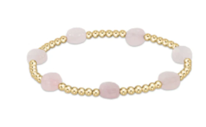 Enewton Admire Gold 3mm Bead Bracelet - Pink Opal