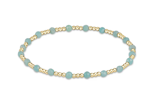 Enewton Gold Sincerity Pattern 3mm Bead Bracelet - Amazonite