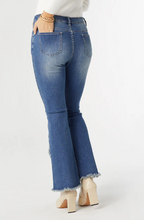 Load image into Gallery viewer, EverStretch Flare with Crossover Fringe Bottom Jeans