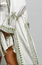 Load image into Gallery viewer, Palm Tree Beaded Cotton Kimono Cardigan