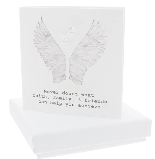 Faith, Family, & Friends Sterling Silver Cubic Zirconia Earrings