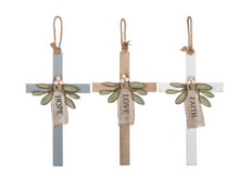 Load image into Gallery viewer, Faith, Hope, Love Cross Ornaments