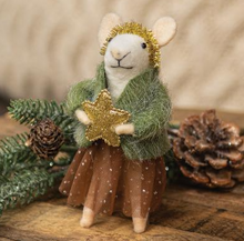 Load image into Gallery viewer, Fancy Star Mouse Felted Ornament