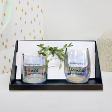 Load image into Gallery viewer, Fiancé/Fiancée 11 oz Rocks & 18 oz Stemless Wine Glass Set
