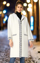 Load image into Gallery viewer, Long Hooded Winter White Jacket with Front Pockets