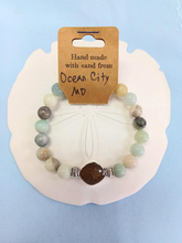 Load image into Gallery viewer, OCMD-Natural Stone Bracelet with Beach Sand from Ocean City, Maryland