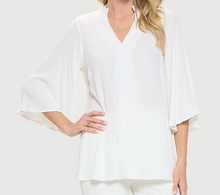 Load image into Gallery viewer, Flowy Bell Sleeve Tunic - White
