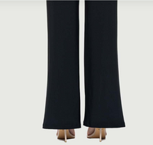 Load image into Gallery viewer, Front Slit Pants with Button Detail - Black size Large only