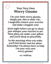 Load image into Gallery viewer, Your Very Own Worry Gnome with meaning card