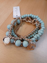 Load image into Gallery viewer, Beaded and Metal Stacking Bracelet Set