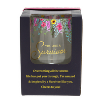 Load image into Gallery viewer, You Are a Survivor Gift Boxed Stemless Wine Glass 17oz