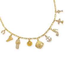 Load image into Gallery viewer, Gold Beach/ Travel Charm Necklace