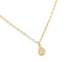 Load image into Gallery viewer, Gold CZ Tear Drop Necklace