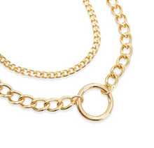 Load image into Gallery viewer, Gold Double Curb Chain Necklace