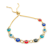 Load image into Gallery viewer, Gold Filled Evil Eye Bracelet