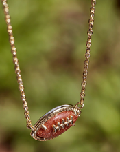 Load image into Gallery viewer, Kendra Scott Football Necklace In Orange Goldstone