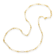 Load image into Gallery viewer, Gold Long Dotted Paperclip Chain