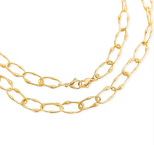 Load image into Gallery viewer, Gold Oval Chain Necklace 36" Long