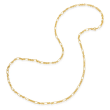 Load image into Gallery viewer, Gold Textured Paperclip Necklace 36" long