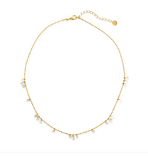 Load image into Gallery viewer, Gold Ball Chain Necklace with CZ Charms - Water resistant