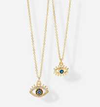 Load image into Gallery viewer, Gold Evil Eye Charm Necklace