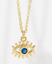 Load image into Gallery viewer, Gold Evil Eye Charm Necklace