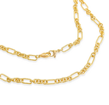 Load image into Gallery viewer, Gold Textured Paperclip Necklace 36" long