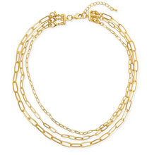 Load image into Gallery viewer, Gold Convertible Triple Layer Paperclip Necklace