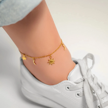 Load image into Gallery viewer, Stainless Steel Sun, Moon, and Stars Anklet
