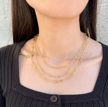 Load image into Gallery viewer, Gold Convertible Triple Layer Paperclip Necklace