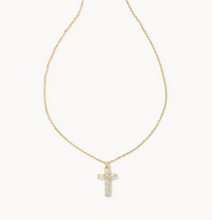 Load image into Gallery viewer, Kendra Scott Gracie Gold Cross In White Crystal