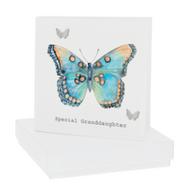 Load image into Gallery viewer, Granddaughter Sterling Silver 7mm Butterfly Earrings