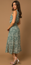 Load image into Gallery viewer, Green-Ivory Sleeveless Maxi Dress - 50% off