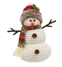 Load image into Gallery viewer, Green Nordic Knit Snowman Sitter Assorted 14 Inches High