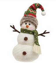 Load image into Gallery viewer, Green Nordic Knit Snowman Sitter Assorted 14 Inches High