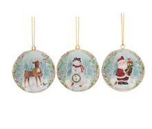 Load image into Gallery viewer, Holiday Metal Disc Ornaments