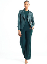 Load image into Gallery viewer, Hunter Green Liquid Leather Jacket by Clara Sunwoo