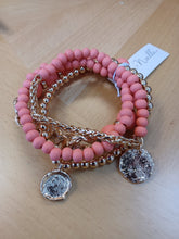 Load image into Gallery viewer, Beaded and Metal Stacking Bracelet Set