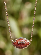 Load image into Gallery viewer, Kendra Scott Football Necklace In Orange Goldstone