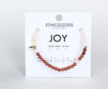 Load image into Gallery viewer, Joy Pink Adventurine/Goldstone Morse Code Bracelet
