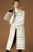 Load image into Gallery viewer, Juliana Soft Knit Long Plaid Cream Coat