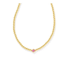 Load image into Gallery viewer, Kendra Scott Abbie Beaded Necklace Gold in Azalea Illusion