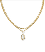 Load image into Gallery viewer, Kendra Scott Adriana Scallop Frame Multi Strand Necklace Mother of Pearl