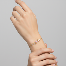 Load image into Gallery viewer, Kendra Scott Ari Heart Arrow Tennis Bracelet Pink Opalescent