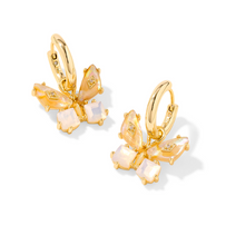 Load image into Gallery viewer, Kendra Scott Bianca Butterfly Huggie Earring Gold Iridescent White Mix