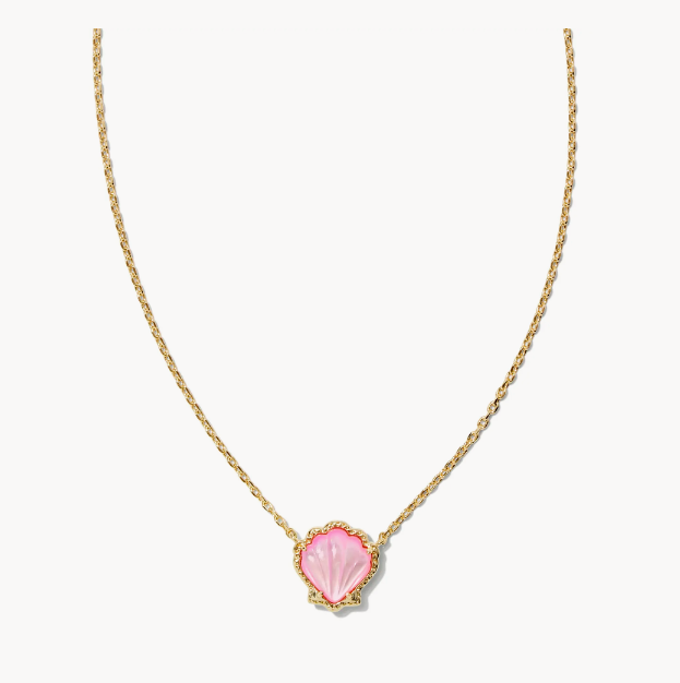 Kendra Scott Brynne Shell Pendant Necklace Gold Blush Mother of Pearl