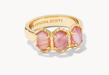 Load image into Gallery viewer, Kendra Scott Daphne Band Ring Gold Light Pink Iridescent Abalone