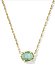 Load image into Gallery viewer, Kendra Scott Daphne Frame Pendant Necklace Gold Teal Amazonite