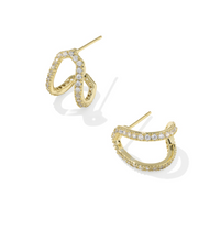 Load image into Gallery viewer, Kendra Scott Daphne Pave Huggie Earrings White CZ