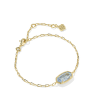 Load image into Gallery viewer, Kendra Scott Elaina Luxe Chain Bracelet Light Blue CZ Gold